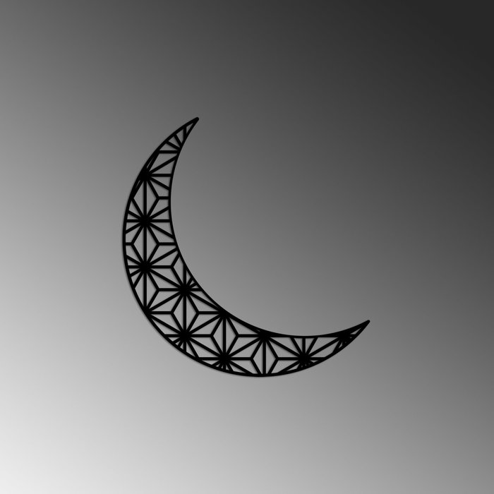 Wallity Crescent 2 - Accesorio decorativo de pared de metal Negro